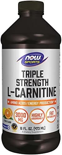 NOW Sports Nutrition, L-Carnitine Liquid, Triple Strength 3000 mg, Citrus,  16-Ounce
