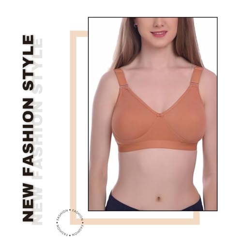 Image of Viral Girl Women's Wire-Free Cotton Hosiery Bra | Non-Padded, Full Coverage, Adjustable Straps | Soft Comfortable Innerwear with Hook & Eye Closure for Everyday Use