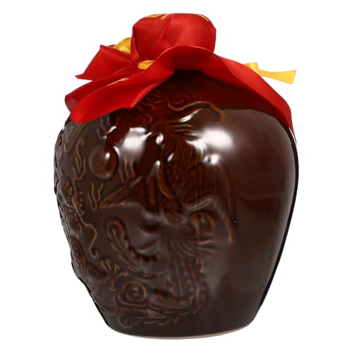 BESPORTBLE Bouteille de Vin en Céramique Vintage 2 litres Hermétique Jarre à Vin Antique Légère et Pot de Conservation Isotherme pour Boissons, Contenant Multifonctionnel pour Maison