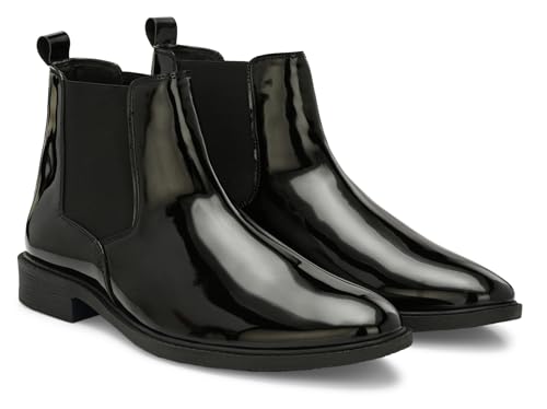 Image of AFROJACK Men's Chelsea Boots | High Ankle Slip On Synthetic Patent