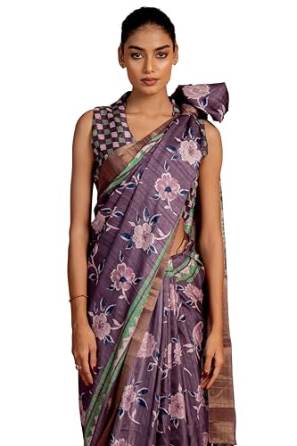 Image of MIRCHI FASHION Saree for Woman | Art Silk Floral Printed Ethnic Occasional Sari with Blouse
