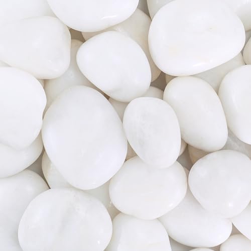 GreenVibe Large River Rocks White Polished Pebbles