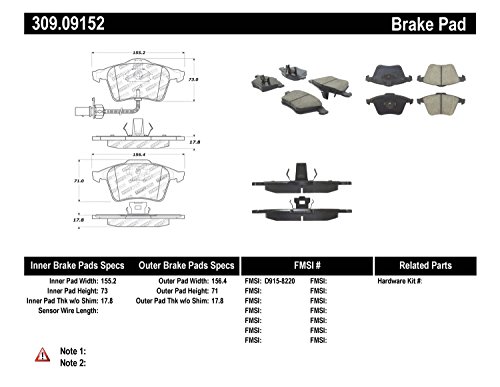 Image of StopTech 309.09152 Sport Brake Pads with Shims and Hardware