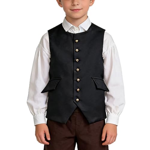 BPURB 16th Century Colonial Costume Boys Vest Revolutionary War Costume Waistcoat