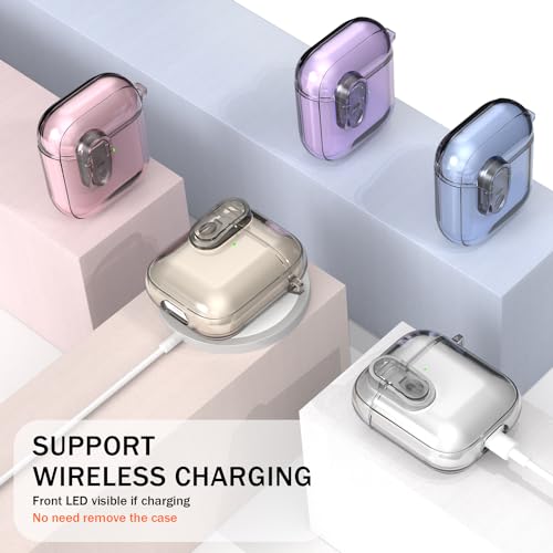 Image of for Airpod Case with Cleaner Kit, Crystal Clear Cover | Highly Transparent Anti-Yellowing TPU,Shockproof,Scratch-Resistant,Travel-Ready Keychain Cover for Work,Gym,Clear Black