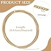 BENECREAT 18 Gauge 33 Feet Engraved Textured Gold Wire, Textured Copper Wire Half Hard Brass Wire for Jewelry Beading Craft Work #1