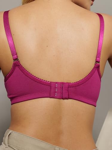 Image of BODYSIZE Women's Demi Cup Padded Bra | Soft Cotton-Lycra Stretch | Wire-Free Comfort, Lightly Padded Support, Seamless with Adjustable Straps (ELA)