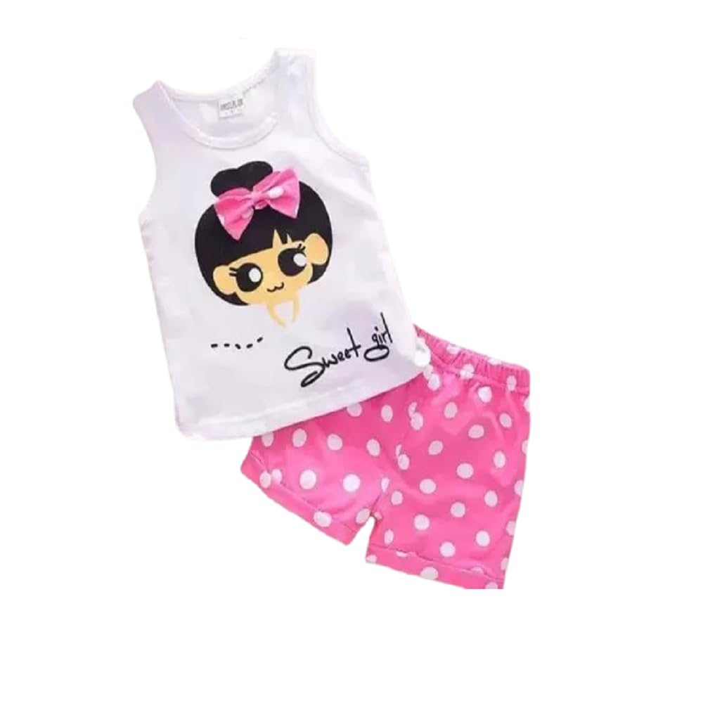 Baby Girl Vest and Gathered Shorts Set - Pink-picture-25
