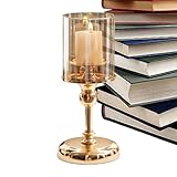 Design elegante: il portacandele alto in vetro presenta un elegante stelo lungo trasparente, ideale per creare un'atmosfera sofisticata per matrimoni, cene o occasioni speciali