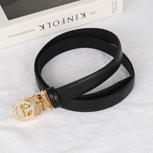 Image of Aurolran Women's Leather Belt with Buckle - Ideal for Dresses, Jeans, and Coats