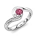 Produktbild Silberring Princesse mit Pink Turmalin 0,25 ct AAA Qualität & Swarovski Kristalle + Sterling Silber 925 + Verlobungsring + echter Edelstein + Comfort-Fit + Luxusetui
