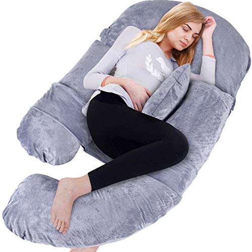 BATTOP Full Body Pregnancy Pillow G-Shaped Maternity Pillow Removable for Sleeping with Nursing
