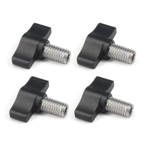 Vis moletées M8 x 13 mm avec bouton aluminium noir et filetage métrique