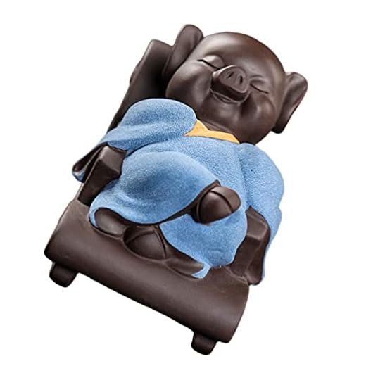 HEALLILY Miniatur Grisfigur Lila Lera Fu Te Te Pig Te Husdjur Te Kinesiska Zisha Te Husdjur Lycka Statue Kungfu Gift Vatten Tea Bricka Tillbehör