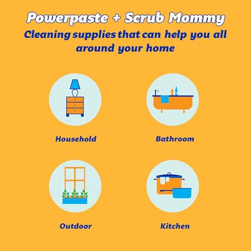 Scrub Daddy CIF Power Paste Pierre Blanche de Nettoyage - Pierre d'Argile et Creme a Recurer Multi Surfaces - Produit Menager Entretien Maison et Cuisine avec Eponge Scrub Mommy Incluse