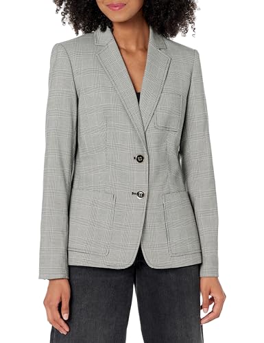Veste blazer de travail femme noir et ivoire à deux boutons taille 6