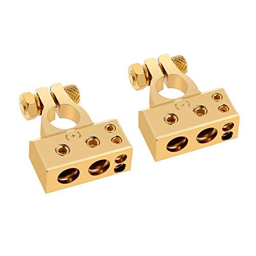 Buy eSynic 2PCs Waterproof Car Battery Terminals 4/8 Gauge AWG Heavy