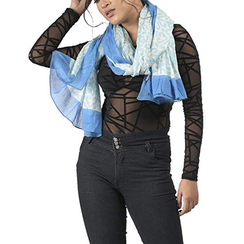 Image of AQVA Printed Cotton Scarf, Soft Scarves Stoles for Summer & Winter for Women & Girls (Size: 75 x 43 Inches)