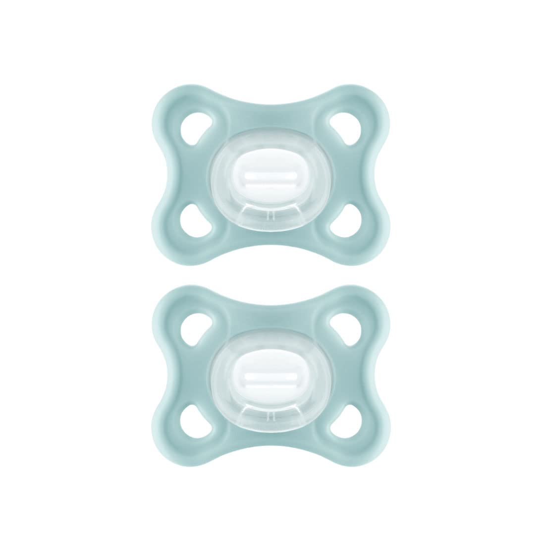 MAM Comfort Ciuccio in Set da 2, 100% Silicone, con Custodia Porta Succhietto, 2-6 mesi, Neutro
