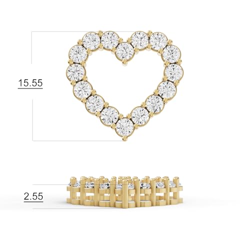 TimeLess Classics 14K Gold Lab Grown Diamond Heart Neckalce Pendant For Women From 0.50-2 CTW | Color E-F | Clarity VS1-VS24