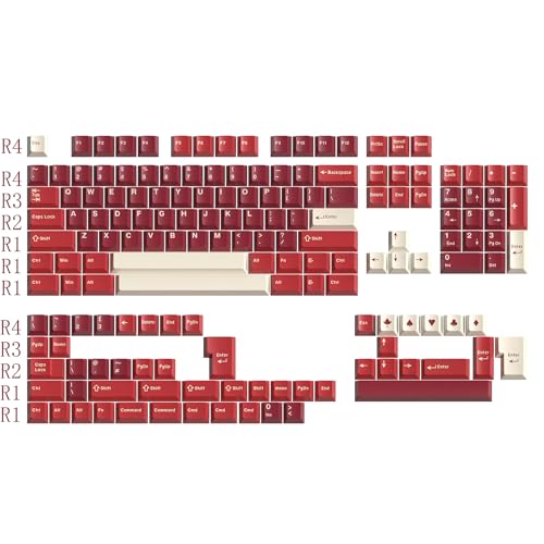 Image of Guffercty Kred Cherry Profile PBT Keycaps 156 Key Set, Fade Resistant Fit 60% /65% /75% /80% /TKL /100% Mechanical Keyboard (Ham)