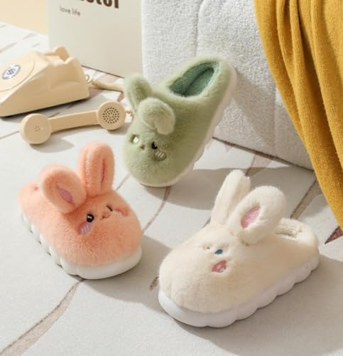 Bunny Slippers for Women, Cute Animal Fluffy Slippers Fuzzy House Shoes Plush Warm Winter Rabbit Home Bedroom Shoes Indoor Outdoor3