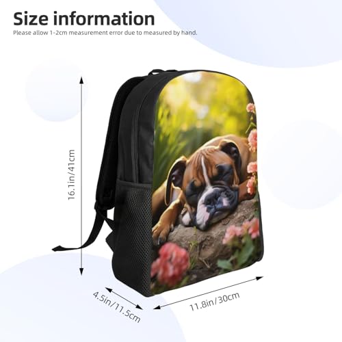 Comfort Fit Unisex Dog Sleeping Flowers Garden Backpack Durable for Daily Commute & Travel Adventures 16 Inch4