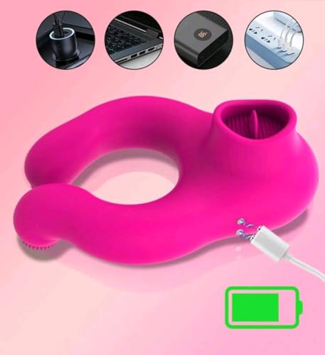 Anillo vibrador con forma de lengua de silicona médica premium 6