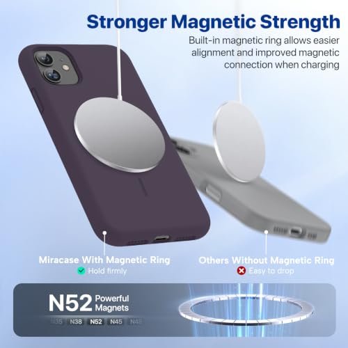 Image of Miracase Silicone & Magnetic for iPhone 11 Phone Case, Dark Purple