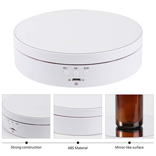 NUOBESTY Expositor de Mesa Giratória Giratória Elétrica Motorizada Placa de Exposição Giratória Alim