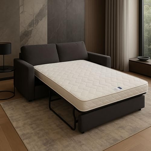 Literie Julien Matelas Ferme pour Canapé Lit 140x190 x 15 cm - 5 Zones de Confort - Noyau Poli Lattex HR Dernière Génération - Très Respirant