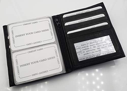 Ag Wallets Men's Lambskin Leather European Multi-Card Bifold Wallet Hipster Black #TOP7