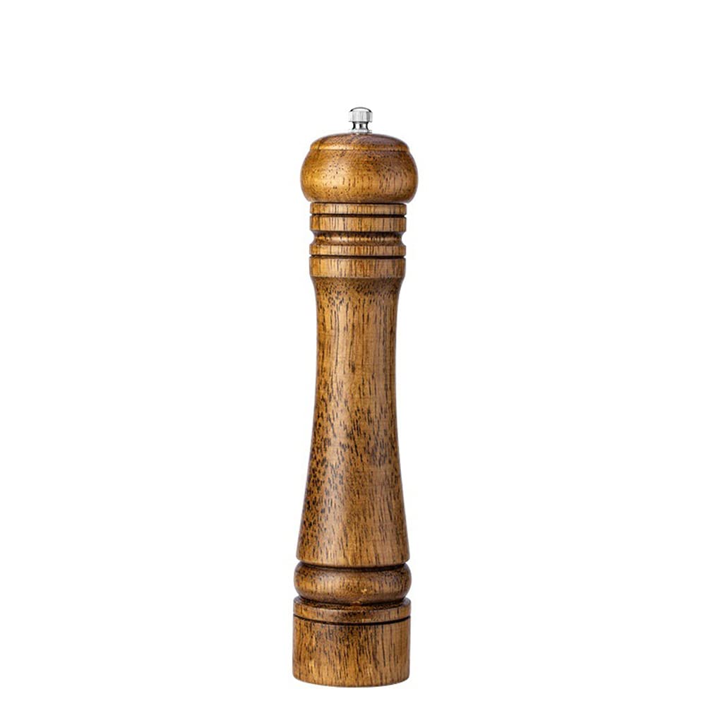 Macina sale e pepe in legno con rotore in ceramica regolabile per spezie ricaricabili (1, 10'')