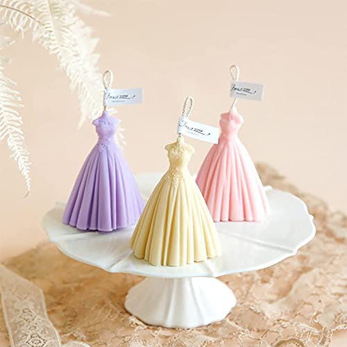 Kerzenformen,Silikonkerzenform Hochzeitskleid Handgemachte Seifenherstellung Aromatherapie Harz Wachsform Kuchendeckel… – Bild 8