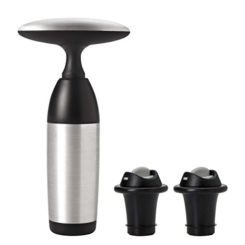 OXO SteeL Vacuum Wine Saver and Preserver with Two Stoppers