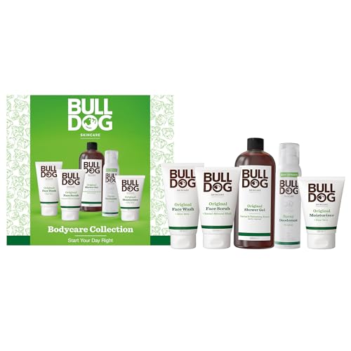 BULLDOG SKINCARE Original Face & Body Care Giftset for Men, 5 Products