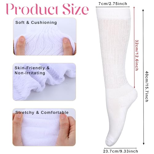 Women's Soft Slouch Socks, Crew & Scrunch Socks, Cute Frilly Socks for Spring & Winter, Size 6-12 (Black/White)2