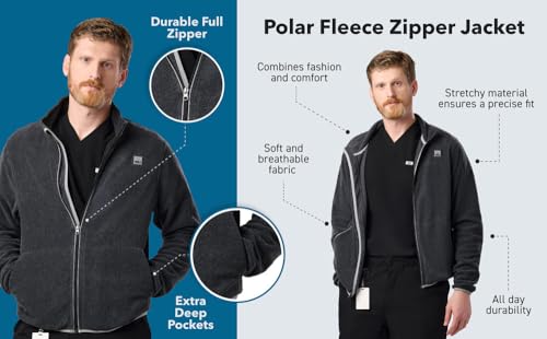 Peelz Jamie Polar Fleece Jacket for Men & Women - Full Zip Unisex Long Sleeve, Soft Fabric & 2 Pockets, Comfort Fit3