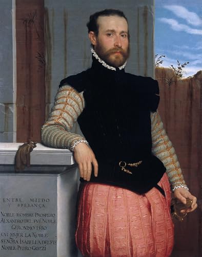 Portrait de Prospero Alessandri par Battista Moroni affiche artistique 60x90cm