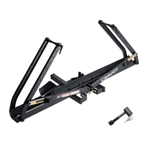 CRAVOT Single Ebike Rack for Tow Hitch, 1 Electric Bike Carrier, Tire Clamp E-Bike Rack with 2 Arms Lock, 100lbs Capacity Fits Max 5' Tire Bicycle, for Car, SUV, Van with 2' Receiver, MagRack X1 MAX