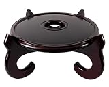 Dark Mahogany Color 4-Legged Oriental Fish Bowl Stand (9.5" W x 5" H)