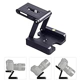 Walway Folding Z Flex Tilt Tripod Head Quick Release Plate Stand Holder for Canon Nikon Sony Camera DSLR Camcorder Tripod