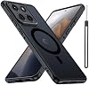 Funda magnética para Motorola Moto Edge 70 Fusion/Edge 70 Fusion Plus [Compatible con Magsafe][Correa de muñeca] Cubierta protectora para teléfono delgada, mate y translúcida (Negro) 2