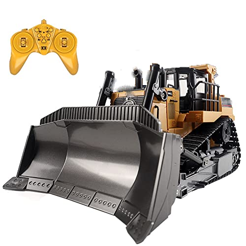 NAMFXH 1:24 Gran simulación Heavy-Duty Bulldozer Carga Control Remoto Modelo de Coche Juguete/montacargas RC Vehículo de ingeniería / 2.4G Multifunción RC Construcción Coche Niños Cumpleaños Regalo Cover