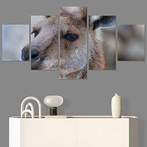 SIGNWIN 5 Panel Canvas Wall Art Animals Cheetah...