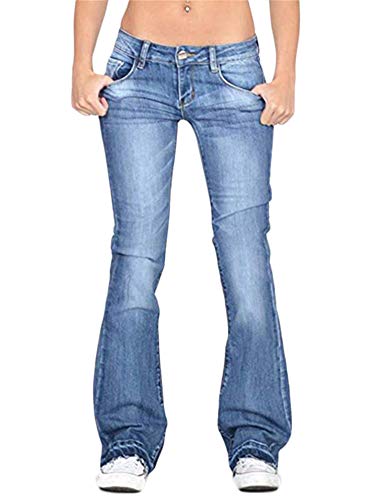 Generisch JIER Damen Schlaghosen Jeanshose lang Stretch Skinny Schlagjeans...