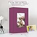 Photo Album 4x6,Linen Cover Slide-in Photo Album Book Can Holds 200 4x6 Photos with 50 Black Sheets for Baby Family Pictures Artwork or Postcards Storage (Purple)