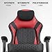 Devoko Ergonomischer Gaming Stuhl mit 5-Stufen Lordosenstütze, Schwerlast Bürostuhl 200kg mit Fußstütze für große & schwere Personen, Breiter Sitz, PC Schreibtischstuhl,Schwarz Rot