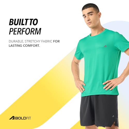 Image of Boldfit Gym T Shirts for Men Workout Breathable T Shirt for Man Active Wear Sports Tshirt for Men Lightweight Gym Tshirts for Man Dry Fit Running T Shirts for Boys Regular Fit Sports Tshirts