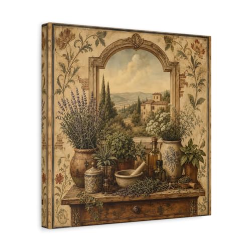 Cadre herbes nature jardin toscan texture premium pour decoration murale